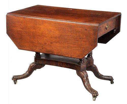 Fine American Classical Figured and Carved Mahogany Breakfast Table