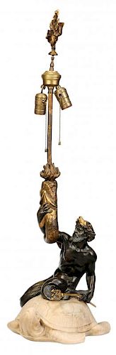 Bronze and Marble Figural Table Lamp