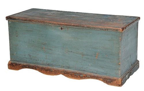 American Blue-Painted Pine and Poplar Lift-Top Chest