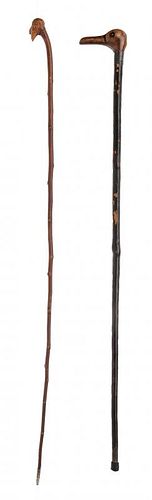 Two Hand Carved Riding Crops