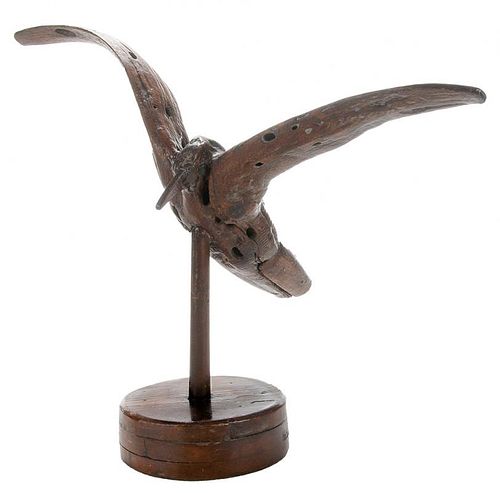 Sculptural Wooden Seagull on Stand