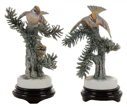 Pair Dorothy Doughty Golden Crowned Kinglets