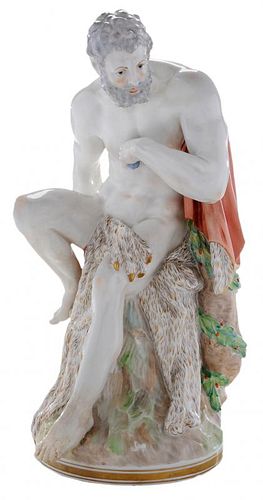 Large KPM Porcelain Figure of Hercules