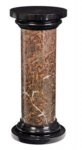 Classical Column-Form Marble Pedestal