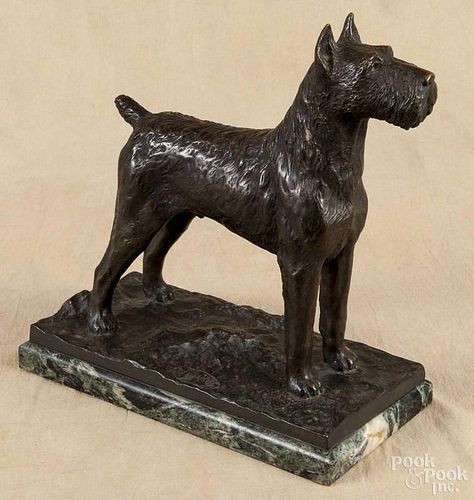 Bronze fox terrier, signed Van Damme, 12 1/2'' h., 12 1/4'' w.