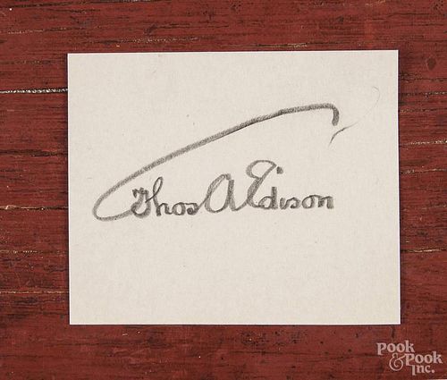 Thomas A. Edison signed card with its original envelope, dated Dec. 9th, 1926.