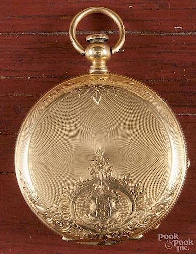 Two gold-filled pocket watches, with hunting cases, one Henry Beguelin, the other Elgin.