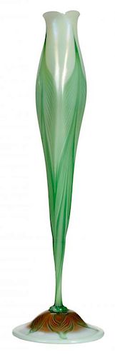 Monumental Tiffany Studios Floriform Glass Vase