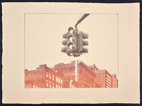 Yvonne Jacquette TRAFFIC SIGNAL Lithograph