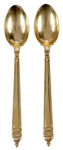 Two Tiffany 18kt. Yellow Gold Demitasse Spoons