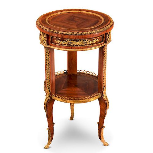 Henry Dasson Louis XV style tiered side table