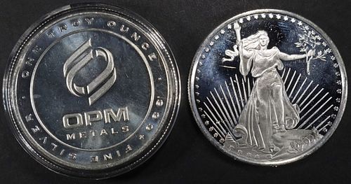 (2) 1 OZ .999 SILVER ROUNDS