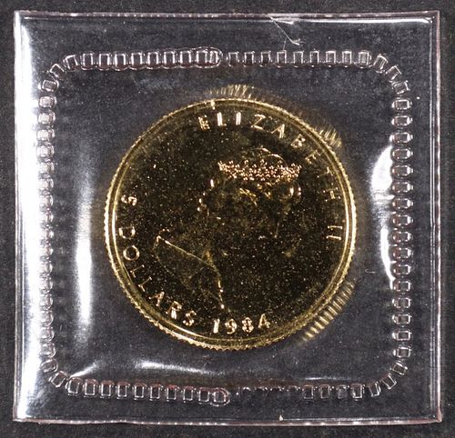 1/10 OZ 1984 $5 GOLD MAPLE