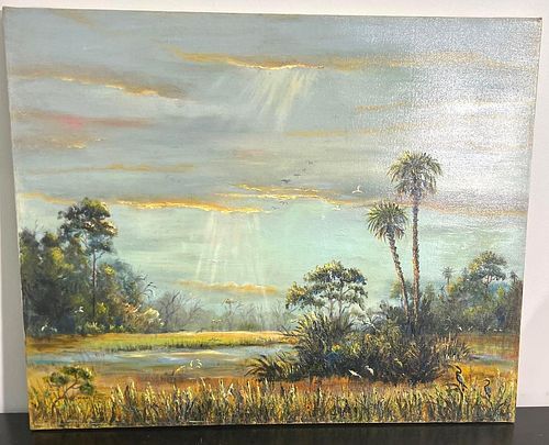 Mary J. Coulter (1880-1966) unframed Oil on canvas signed lower left 