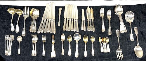  GORHAM STERLING SILVER FLATWARE SERVICE 101 piece with monograms