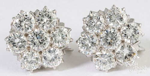 14K white gold and diamond earrings