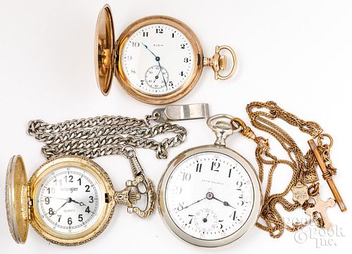 Elgin gold-filled pocket watch, etc.