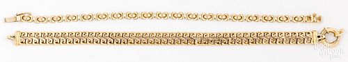 Two 14K yellow gold bracelets