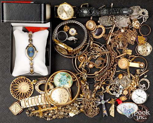 Costume jewelry and wristwatches