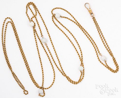 Antique 14K gold chain with opals