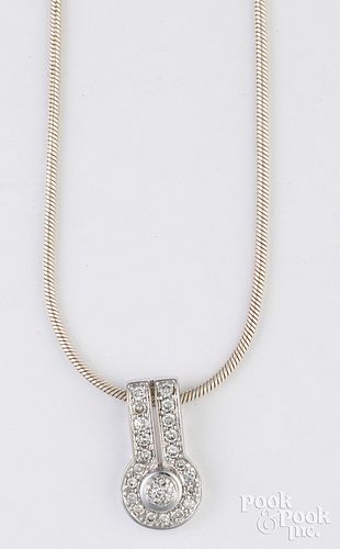 Sterling snake chain, 18K gold pendant
