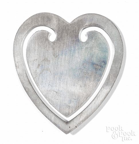 Tiffany & Co. silver heart bookmark.
