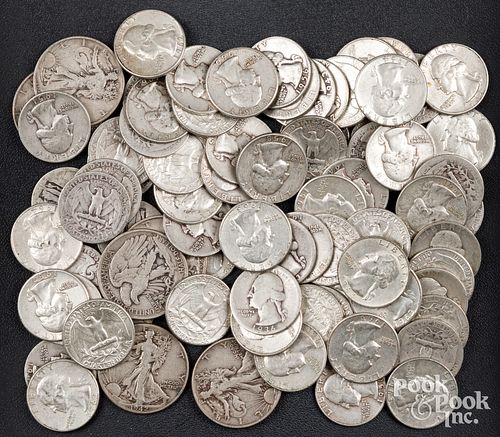 Silver quarters, etc.
