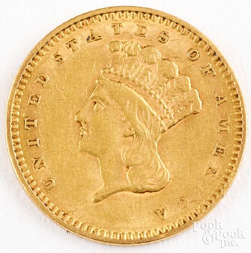 1856 Indian Head one dollar gold coin