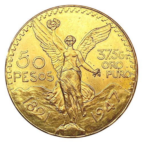 1947 Mexico 1.2057oz Gold 50 Pesos UNCIRCULATED