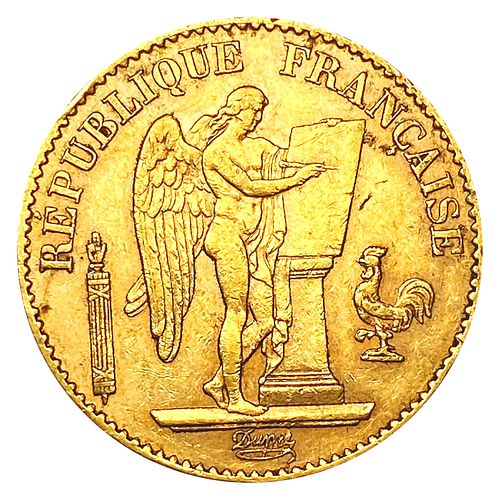 1893 France .1867oz Gold 20 Francs CLOSELY UNCIRCU
