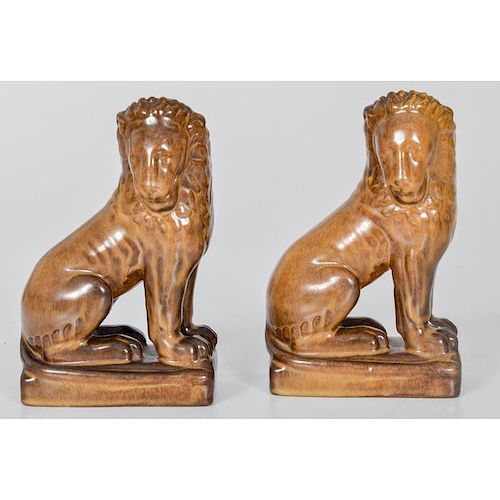 Rookwood Pottery Lion Bookends