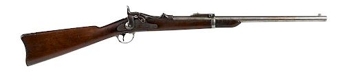 US Springfield model 1884 single shot trapdoor H50 saddle ring carbine, 45-70 caliber, with Buffin