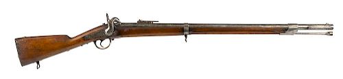Belgian model 1859 Minie percussion light infantry rifle, .69 caliber, with hardwood stock, back a