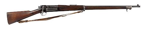 US Springfield model 1898 Krag bolt action rifle, 30-40 Krag caliber with leather sling and walnut