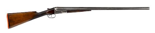 Parker V grade double barrel shotgun, 12 gauge, with fluid steel barrels, checkered walnut straigh
