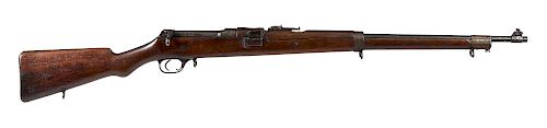 Canadian Ross military straight pull bolt action rifle, .303 British caliber, having walnut stocks