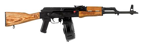 Romanian AK-47 semi-automatic rifle, 7.62 x 39 mm, with a matte finish, a composite pistol grip, l
