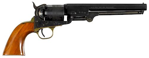 Italian made replica of an 1861 Colt Navy six shot percussion revolver, .36 caliber, with walnut g
