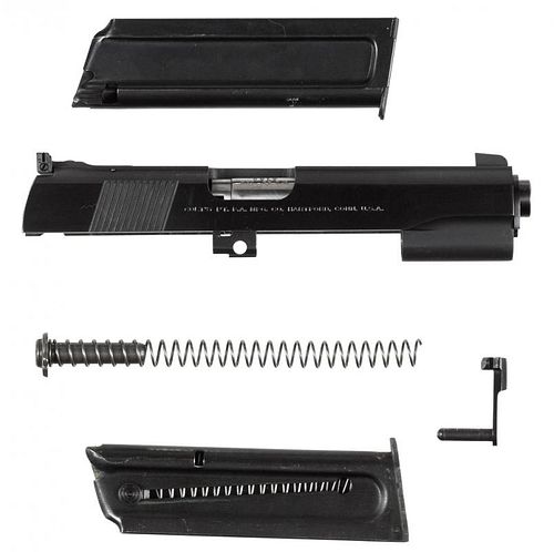 Colt 1911 .22 caliber conversion kit, with slide, barrel, spring, take down key, and two .22 LR ca
