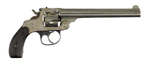 Smith and Wesson double action 3rd model breaktop revolver, .32 S & W caliber, nickel plated with