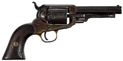 Whitney Pocket model, 5th Type, five-shot percussion revolver, with 4'' octagonal barrel. No visibl