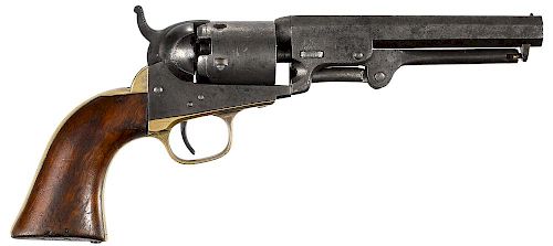 Colt model 1849 pocket five shot percussion revolver, .31 caliber, 5'' octagonal barrel. SN# 143586