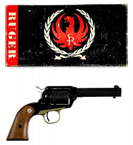 Ruger Bearcat revolver, .22 caliber, made in 1966, with original box and literature, 4'' round barr