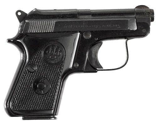 Beretta model 950BS semi-automatic pistol, .25 caliber with black plastic grips, 2'' barrel. SN# BR