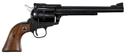 Ruger Blackhawk six shot revolver, .30 carbine caliber, with walnut grips, in the original box, 7