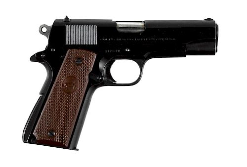 Colt Lightweight Commander semi-automatic pistol, .45 ACP caliber, having strong bluing, a seven r