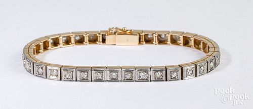 18K yellow gold bracelet with diamonds