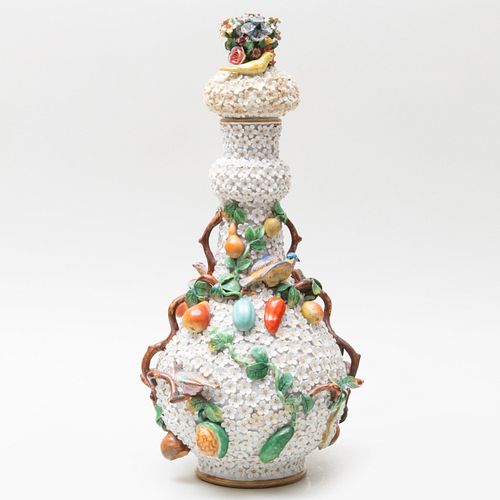 Jacob Petit Porcelain 'Schneeballen' Bottle Vase and Cover