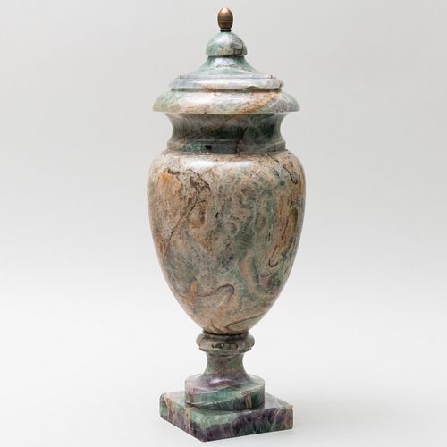 Green Fluorspar Covered Urn, Probably French