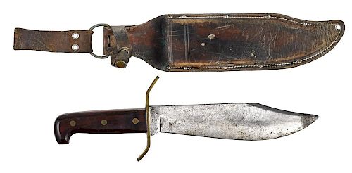 Western W49 Bowie knife with sheath, 9 1/4'' blade.